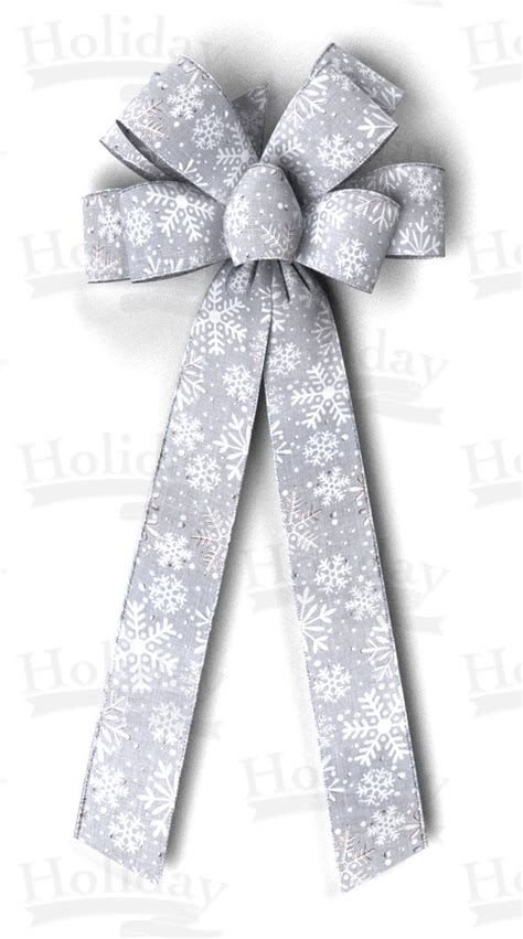 40 Six Loop Bow Silver Snowflakes 2263 990 52 6300 Holiday