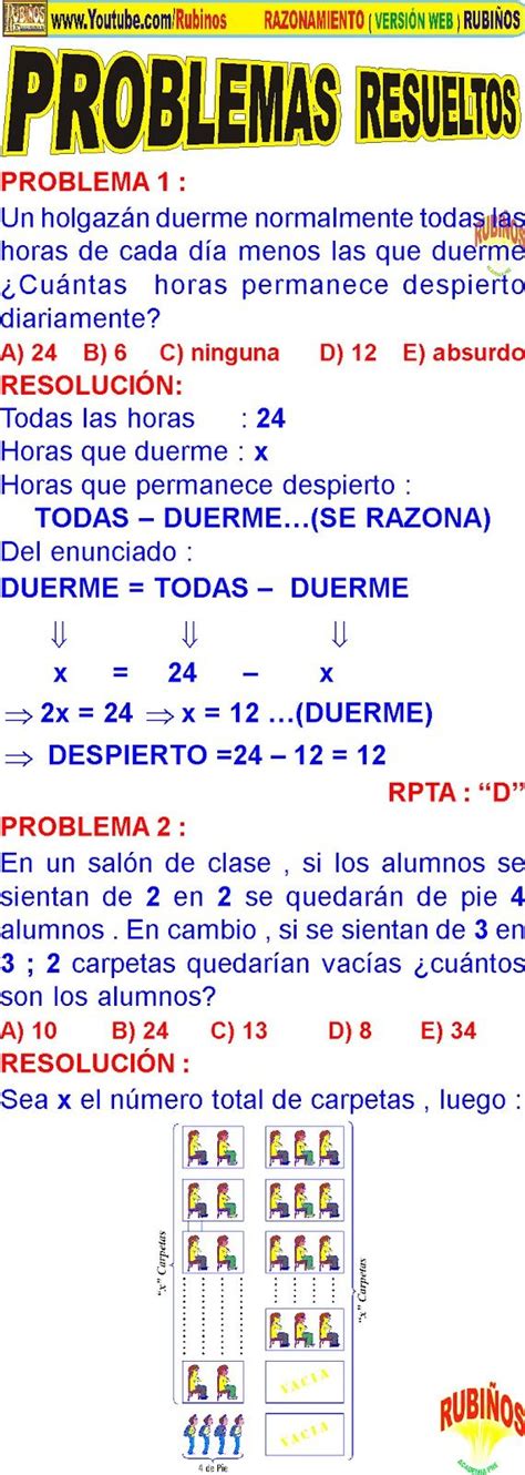 RAZONAMIENTO MATEMÁTICO RUBIÑOS PDF PLANTEO DE ECUACIONES PROBLEMAS