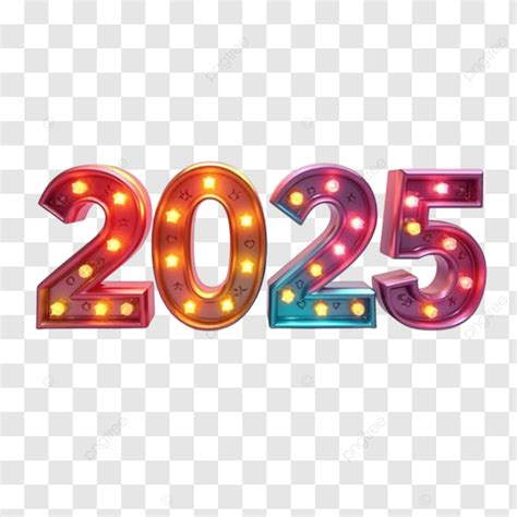 Colorful 2025 In Lights PNG, Vector, PSD, and Clipart With Transparent ...