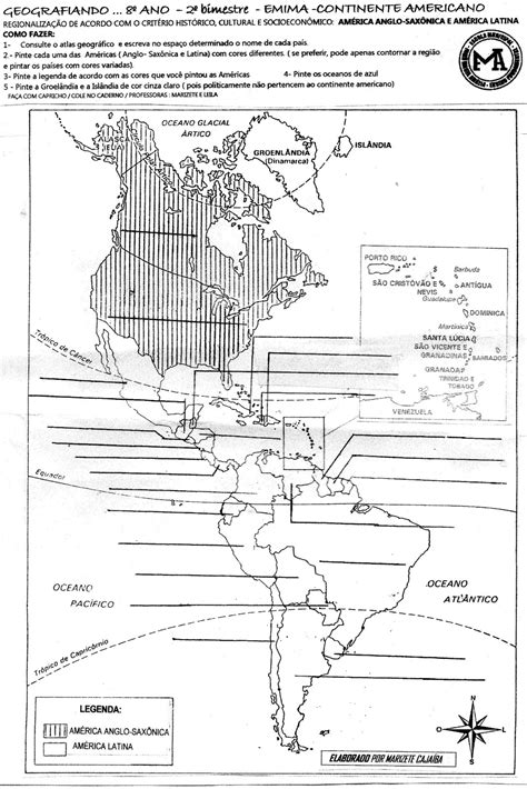 Prova De Geografia Ano Sobre O Continente Americano