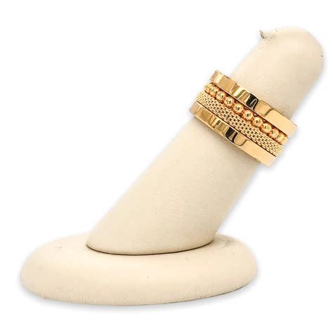 ygp stainless swarovski cz ygp stardust beaded ring set walter