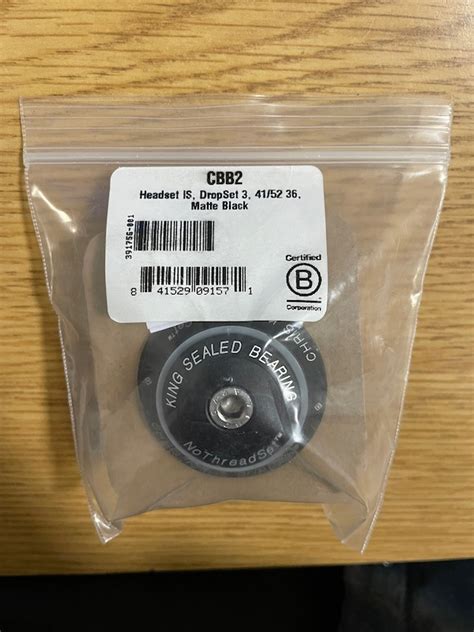 Chris King DropSet 3 Headset 41 52mm Matte Black For Sale