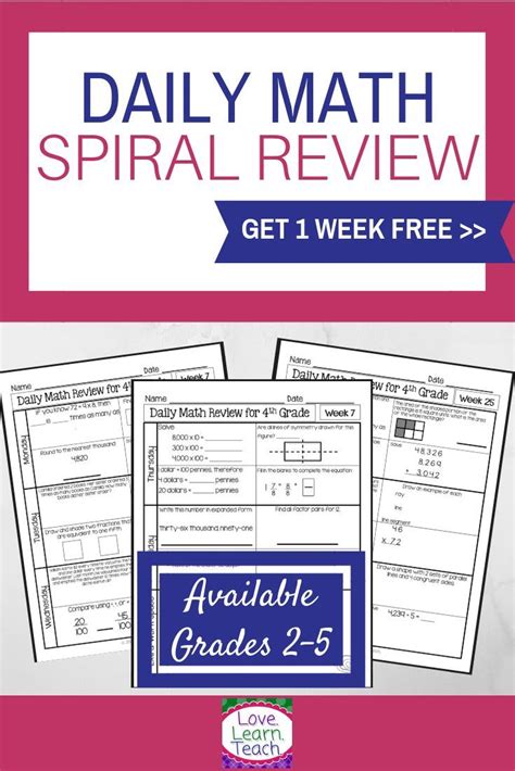 Th Grade Math Review Daily Spiral Morning Work Warm Ups Bundle Print