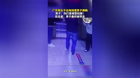 广东两女子出电梯遭男子袭胸，男子：你们爱报警就报！目击者：男子最终被带走