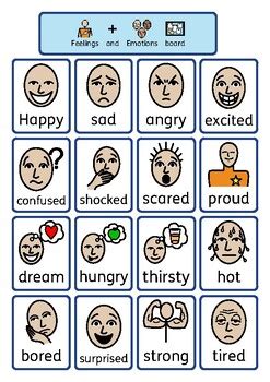 Visuals: Communication feelings and emotions board by SEN teacher in ...