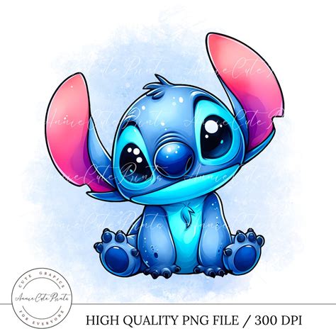 Cute Stitch PNG Clipart Transparent Background Digital Instant Download ...