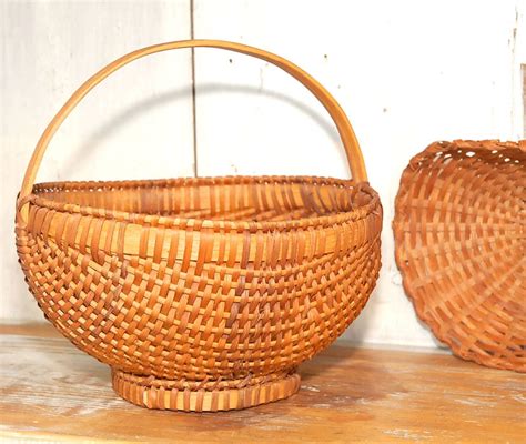 GROUP OF THREE 19THC HANDMADE BASKETS W/ HANDLES at 1stdibs