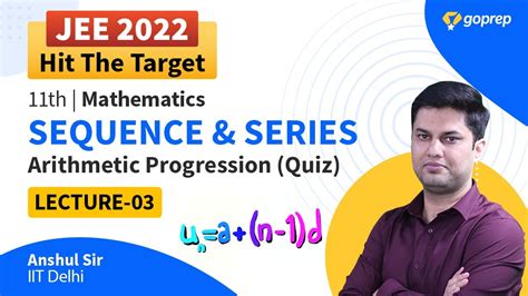 Sequence And Series L 03 Arithmetic Progression Quiz Class 11