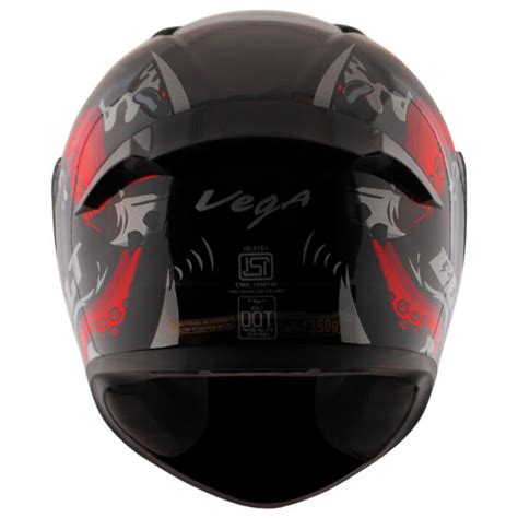 Vega Bolt Octopus Helmet Black Red Arihant Helmets