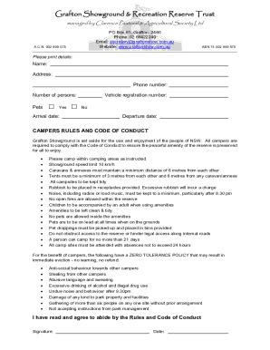 Fillable Online Campers Registration Form Docx Fax Email Print Pdffiller