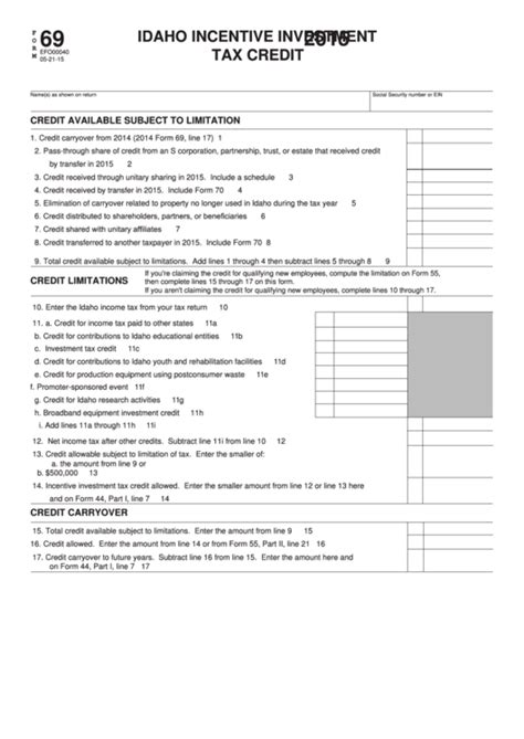 form  idaho incentive investment tax credit  printable