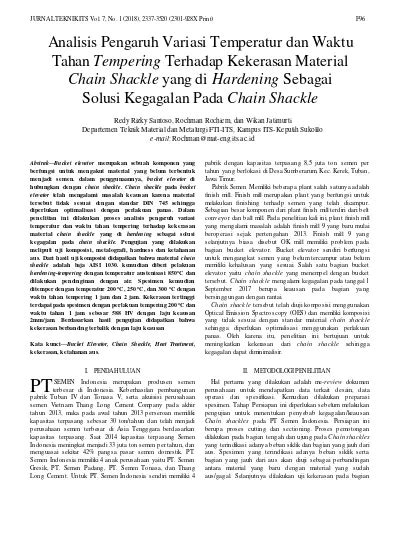 Analisis Pengaruh Variasi Temperatur Dan Waktu Tahan Tempering Terhadap