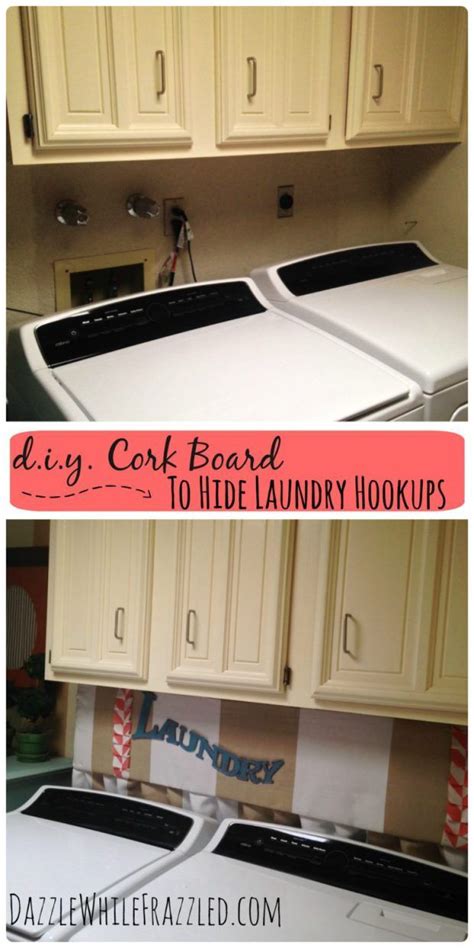 How To Hide Unsightly Laundry Hookups With Diy Cork Board Hidden