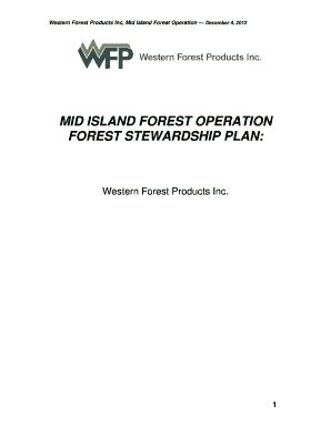 Fillable Online Forest Stewardship Plan Western Forest Products Fax