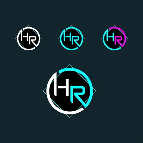 Diseño De Logotipo Letter Hr O Rh Con Forma Moderna Vector Premium