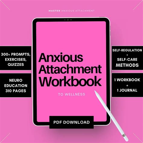 anxious attachment workbook  prompts exercises   etsy