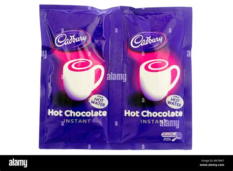 Two Sachets Of Cadbury Instant Hot Chocolate Drink Stock Photo Alamy