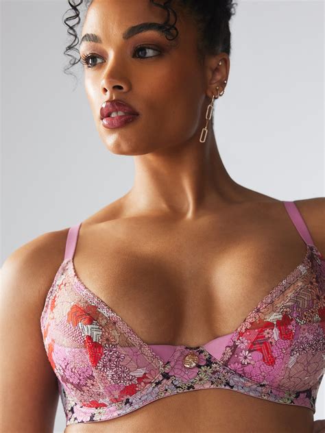 Penthouse Sweet Lace Quarter Cup Bra In Multi Pink SAVAGE X FENTY