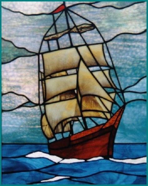 Sailing Ship Stained Glass Faux Stained Glass Stained Glass Diy