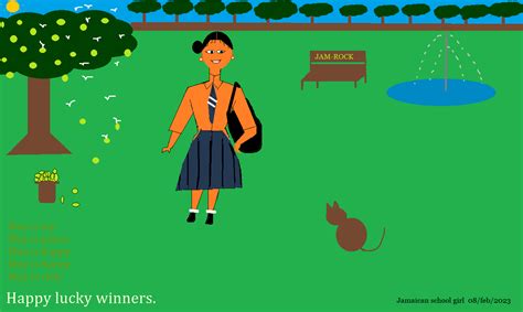 Jamaican Sweet Kind Caring School Girl Happy Smile Jamaican Animation Library