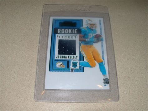 Joshua Kelley Panini Contenders Green Foil Rookie Ticket Jersey