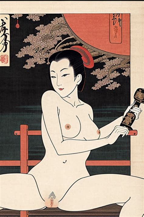 Dopamine Girl Portrait By Japanese Ukiyo E Artist Hokusai Gorgeous Nude Girl Looking At Me