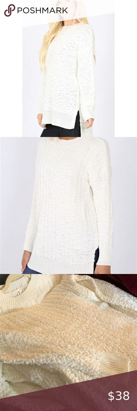 Snuggly Soft Ivory Popcorn Round Neck Sweater Round Neck Sweaters Fashion Clothes Design