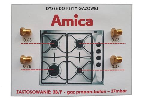 Dysze Amica do płyty kuchenki na gaz propan butan Sklep Opinie Cena