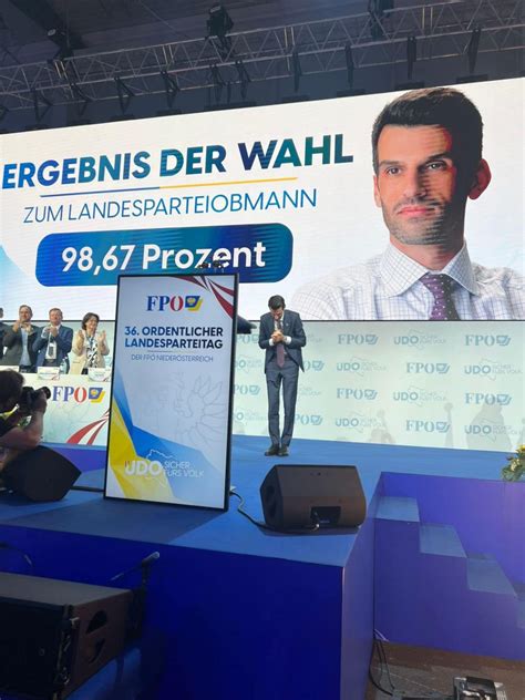 FPÖ NÖ Landbauer mit 98 67 Prozent zum Landesobmann wiedergewählt