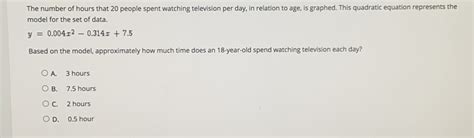 Solved The Number Of Hours That 20 People Spent Watching Television