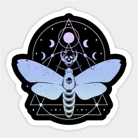 Pastel Goth Moth Moon Wiccan Crescent Skull Sticker Pastel Goth Artofit