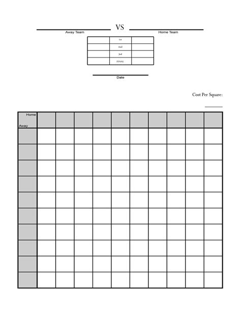 Printable Football Squares Downloadable | Educative Printable