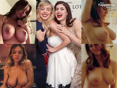 Alexandra Daddario Sydney Sweeney Nude 1 Collage Photo FamedOnes