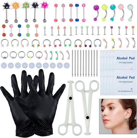 Skyxiu 94pcs Piercing Kitbelly Button Piercing Kitseptum Piercing Kit Belly