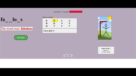 Hangman Game Using Php And Java Script Youtube