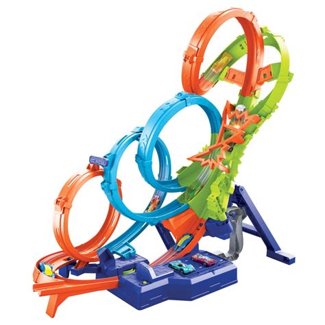 Hot Wheels Action Pista de Juguete Vueltas y Choques Desafiantes Edad Años en Adelante