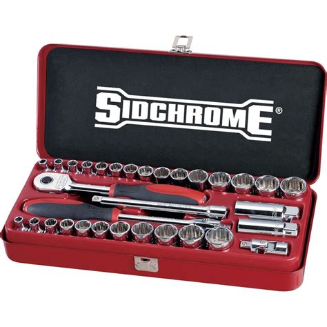 Sidchrome 32 Piece 3 8 Drive Metric AF Socket Set SCMT13105