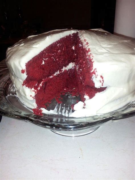 Red Velvet Cake w/ Cream Cheese Frosting | Cream cheese frosting, Red ...