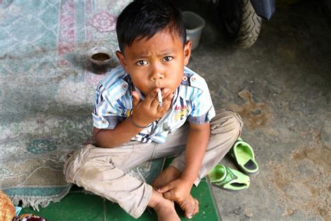 The number of children smoking in Indonesia is getting out of control