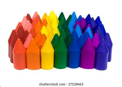 Several Groups Wax Crayons Vertical Position Stock Photo 26049136