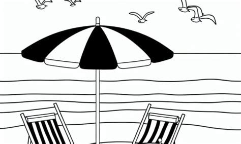 Disegno Da Colorare Di Una Spiaggia Al Mare Scarica O Stampa Gratuitamente