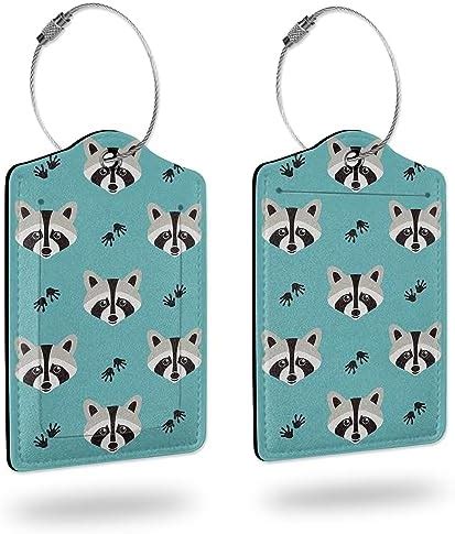 Amazon Pack Luggage Tag For Suitcases Cute Raccoon Paw Print Pu