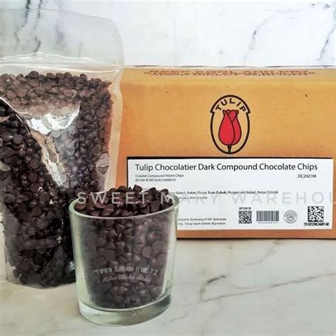 Jual Tulip Choco Chips Gr Chocolatier Dark Compound Shopee Indonesia