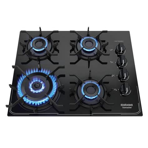 Cooktop Tripla Chama Itatiaia Itamaster Bocas Vidro Temperado Preto