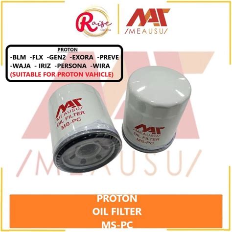 Meausu Oil Filter Proton Gen Saga Blm Flx Waja Wira Persona Exora