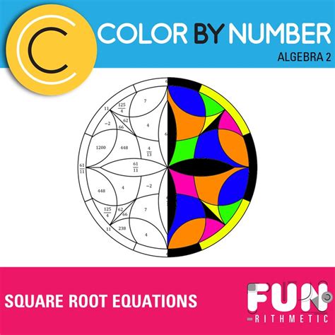 Square Root Equations Color by Number | Funrithmetic