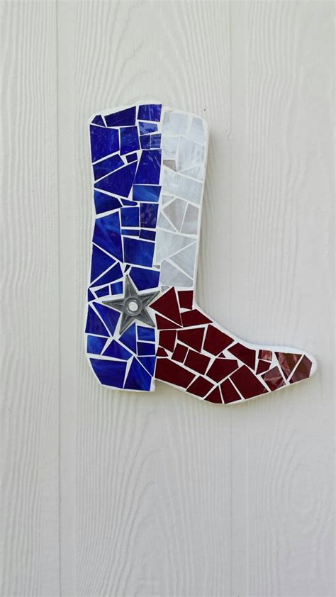 Mosaic Stained Glass Boot Western Boot Wall Decor Wall