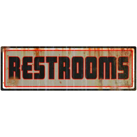 Restrooms Gas Station Style Wall Decal Retro Planet