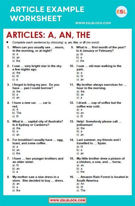 Definite And Indefinite Articles Quiz Articles Worksheet Definite