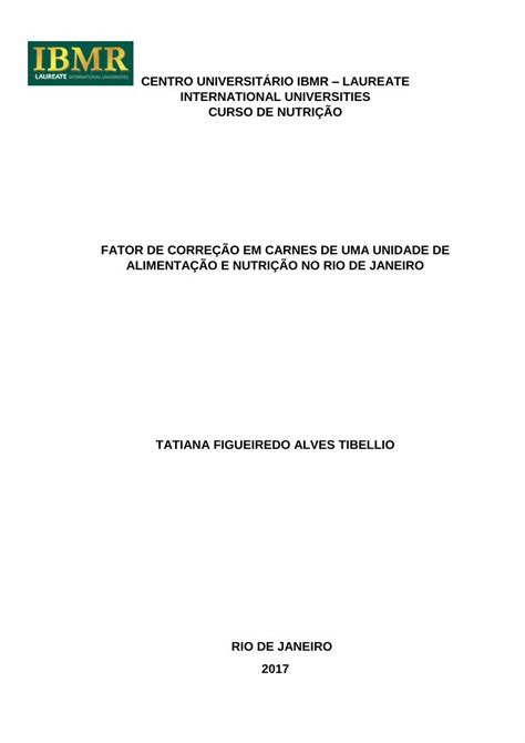 PDF CENTRO UNIVERSITÁRIO IBMR LAUREATE INTERNATIONAL ponto de